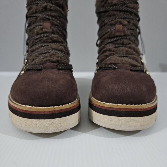 NEW Cole Haan Zerogrand Lodge Boot 9.5 Java Leather Shearling Waterproof Hiker - Picture 5 of 13